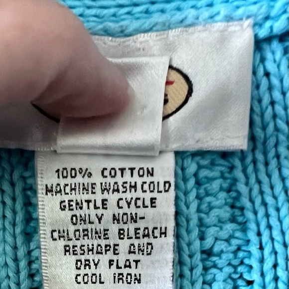 Talbots Turquoise V-Neck Cardigan/Large - Picture 5 of 5